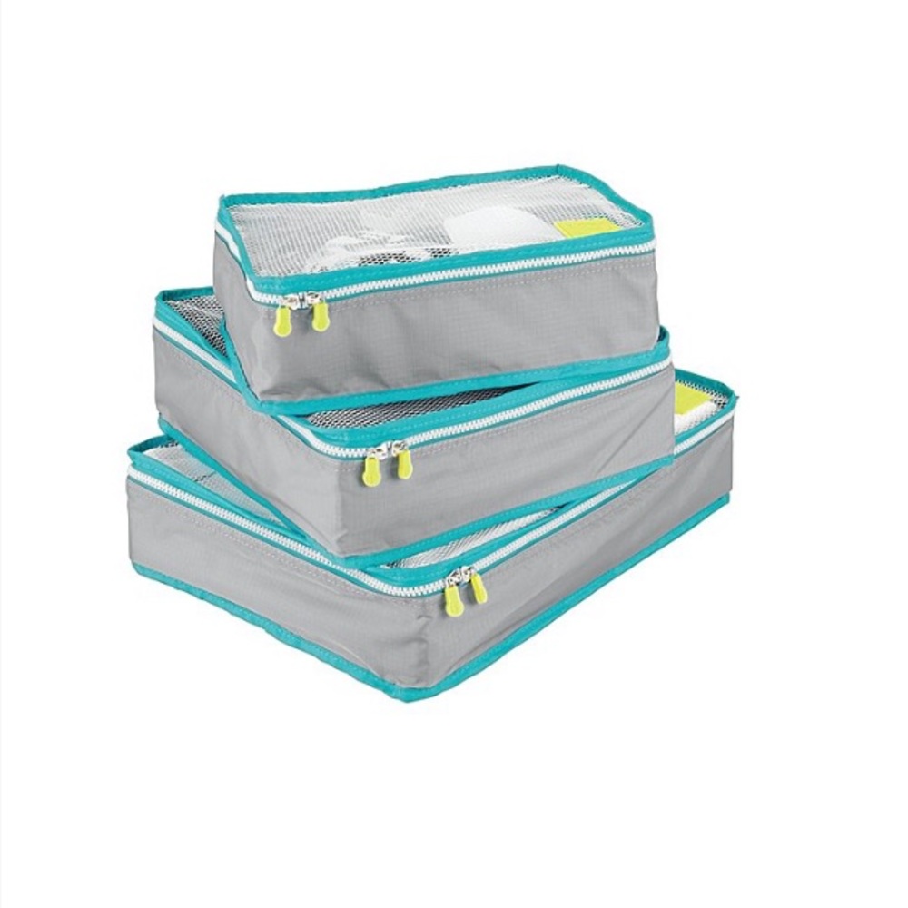 Grey & Teal Packing Cubes - Set of Three